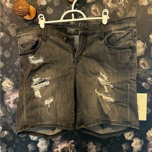 torrid Gray Washed Denim Shorts